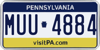 PA license plate MUU4884