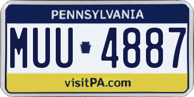PA license plate MUU4887