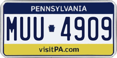 PA license plate MUU4909