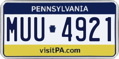 PA license plate MUU4921