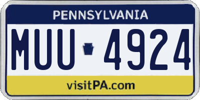 PA license plate MUU4924
