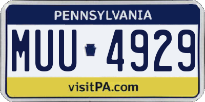 PA license plate MUU4929