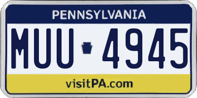 PA license plate MUU4945