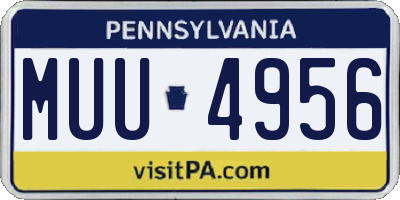 PA license plate MUU4956
