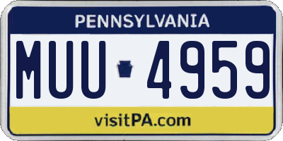 PA license plate MUU4959