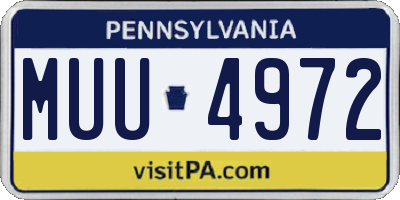 PA license plate MUU4972