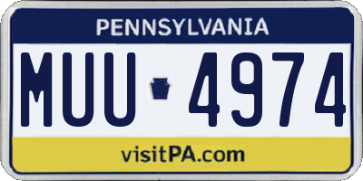 PA license plate MUU4974