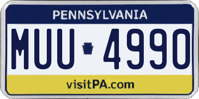 PA license plate MUU4990