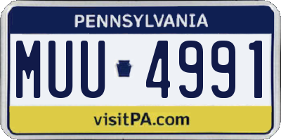 PA license plate MUU4991