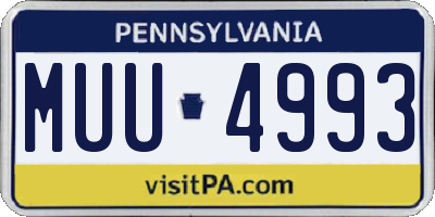 PA license plate MUU4993
