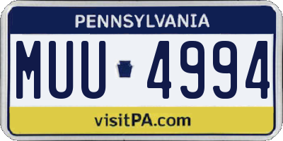 PA license plate MUU4994