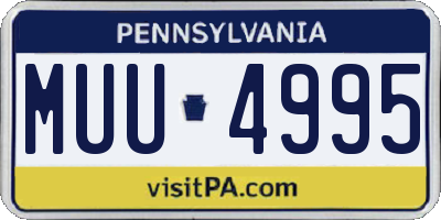 PA license plate MUU4995