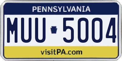 PA license plate MUU5004
