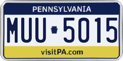 PA license plate MUU5015