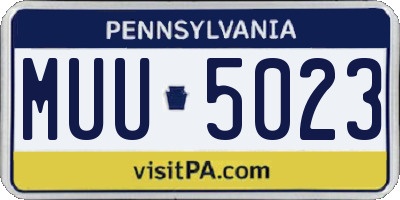 PA license plate MUU5023