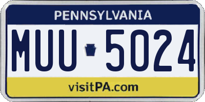 PA license plate MUU5024