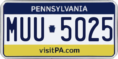 PA license plate MUU5025