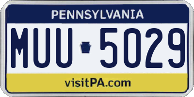 PA license plate MUU5029