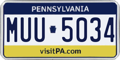 PA license plate MUU5034