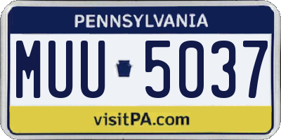 PA license plate MUU5037