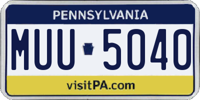 PA license plate MUU5040