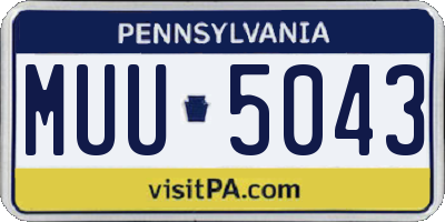 PA license plate MUU5043