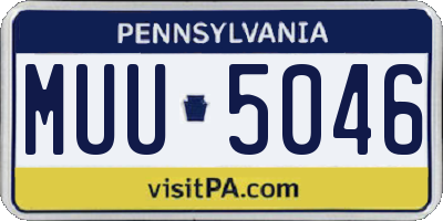 PA license plate MUU5046