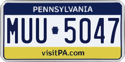 PA license plate MUU5047