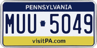 PA license plate MUU5049