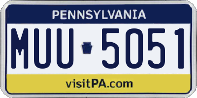 PA license plate MUU5051