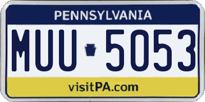 PA license plate MUU5053