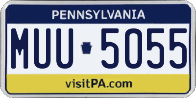 PA license plate MUU5055