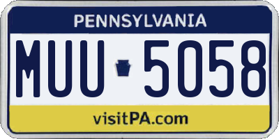 PA license plate MUU5058