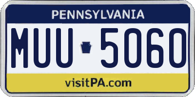 PA license plate MUU5060