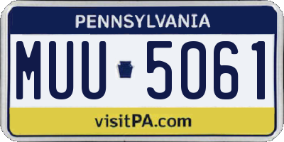PA license plate MUU5061