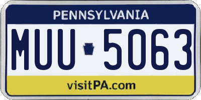PA license plate MUU5063