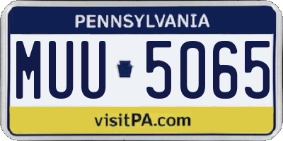 PA license plate MUU5065