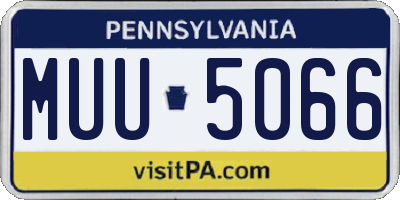 PA license plate MUU5066