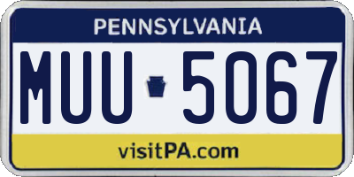 PA license plate MUU5067