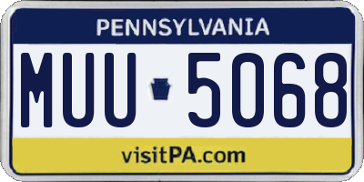 PA license plate MUU5068