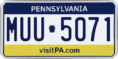 PA license plate MUU5071