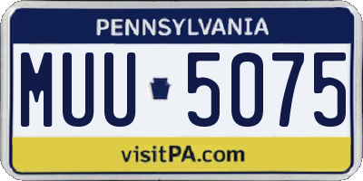 PA license plate MUU5075
