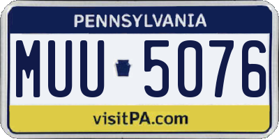 PA license plate MUU5076