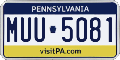 PA license plate MUU5081