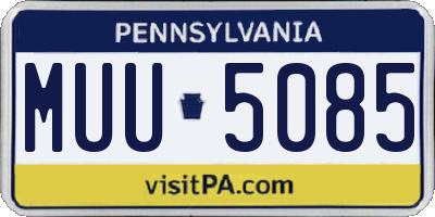 PA license plate MUU5085