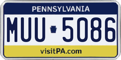 PA license plate MUU5086