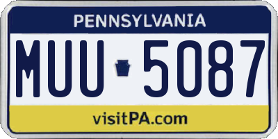 PA license plate MUU5087