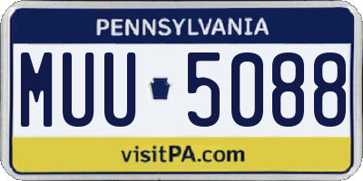 PA license plate MUU5088
