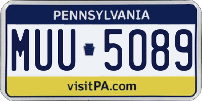 PA license plate MUU5089