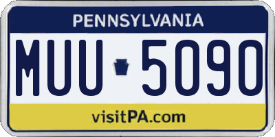 PA license plate MUU5090